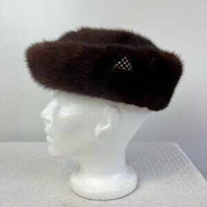 Vintage Handmade Mink Fur Made In Canada Women’s Luxury Hat One Size 50s 60s